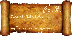Csenki Nikolett névjegykártya